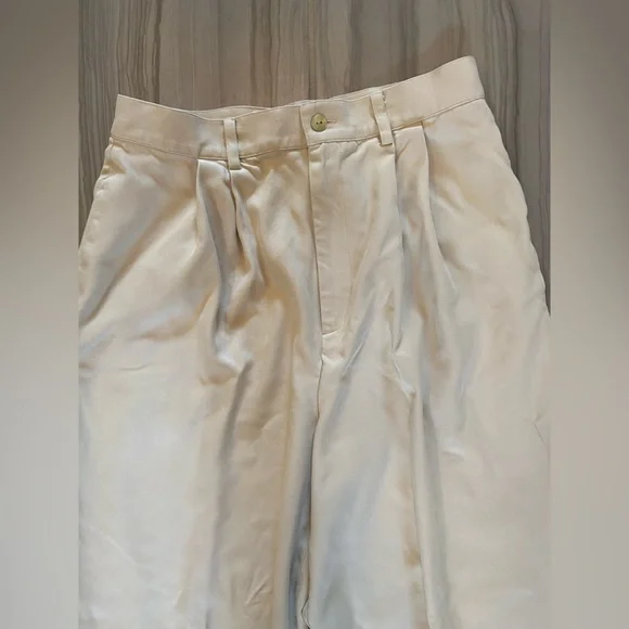 INC International Concepts Light Khaki Silk Slacks Women’s Size 12 Wide Leg - Picture 3 of 12